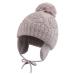 Pesaat Knitted Baby Winter Beanie Earflap Warm Hat for Infant Toddler Boys Girls Fleece Lined Beanies with Pompom 0-6 Months Grey