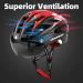 Shinmax CPSC/CPC Certified Bike Helmet with Magnetic Goggles & LED Light | Adjustable Adult Cycling Helmet - Black/Red/White - Buy Online on GoSupps.com