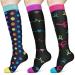 MQLSAERI 3 pairs of compression socks for women and men 1524 mmHg graded compression socks sports compression socks for sports running cycling pregnancy air travel-3 colors