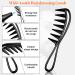 Fuyamp 2 Packs Wide Tooth Shark Combs Salon Large Teeth Shark Combs Curly Hair Salon Barber Comb Afro Comb Curl Comb Hairstyle Comb Salon Hairdressing Comb for Hair Styling Tool (Black+Grey) - Buy Online on GoSupps.com