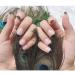 French Fake Nails - Nude & Black Glitter Artificial Nails for Daily Wear | Medium Size False Nails - Buy Online on GoSupps.com