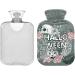 Naanle Rose Skull Halloween Hot Water Bottle - 1L Transparent Hand/Foot Warmer for Pain Relief & Heat Therapy - Buy Online on GoSupps.com