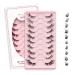 Lash Clusters 10 Pairs Half Lashes Cat Eye Lashes Russian Fluffy Lashes that Look Like Extensions Wispy Eyelash Clusters Volume DIY Lash Extension Soft and Easy to Wear (10 Pairs Half-Mix) 10 Pairs Half Lashes-Mix