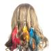 Set of 6 Handmade Boho Hippie Hair Extensions with Feather Clip Comb Hairpin Headdress DIY Accessories for Women Lady Girls