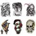 Temporary Tattoos Skull and Rose Big Fake Body Arm Chest Shoulder Tattoos for Men Women Boy Girls