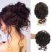 Claw Messy Bun Hairpieces Clip Wavy Curly Hair Chignon Clip in Hairpieces Tousled Updo Doughnut Hair Bun Synthetic Hair Ponytail for Women Girls Dark Brown