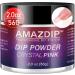 Dip Powder Clear Pink Color, 2 Ounce/ 56 Gram, AMAZDIP Dipping Powder Nail System for French Nail Art Design Salon/DIY at Home 02-Crystal Pink