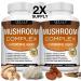 Mushroom Supplement Lions Mane & Cordyceps Reishi Chaga 10 Organic Mushroom Blend to Support Immune System Memory Focus & Clarity and Increase Energy for Men Women 60 Capsules Toplux Supplement Pckg 2