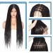 Fecihor 36 Knotless Cornrow Braids Lace Front Wig with Baby Hair - Synthetic Black Hand-Braided Wig for Black Women - Buy Online on GoSupps.com