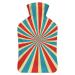 Color Stripe Hot Water Bottle With Cover Plush Bed Bottle Hand Warmer For Adults And Children 26.5X15.3cm