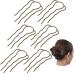6 Pieces Hair Fork Clip Stick 87 mm Side Hair Comb 4 Prong Hair Updo Bun Hairpin Sticks Alloy Hair Clips Grips for Women Hair Styling Tool Accessories (Bronze Color)