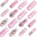 Extra Long Press On Nails - Gold Butterfly & 3D Diamond Floral Designs | XL Fake Nails for Women - 24pcs Stick On Set - Buy Online on GoSupps.com