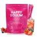 HappySoul Kava Drink Mix Powder Alcohol Alternative Promotes Super Calm Mood Drink Mix for Mocktails | Kava Kava with Magnesium Ashwagandha L-Theanine Beet Root & Saffron | 15 serv Berry Flavor