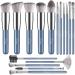 Premium Synthetic Foundation Blending Face Powder Blusher Concealer Eyeshadow Makeup Brush Kit (Blue) Light Blue