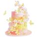 Cyodoos 30pcs Yellow Gold Edge Mixed Size Lively 3D Waterproof Butterfly Cupcake Topper for Girls Women's Happy Birthday Wedding Party Cake Wall Party Food Decorations