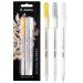 RVOGJP 3 Colors Gel Pen Set - White Gold and Silver Gel Ink Pens Archival Ink Fine Tip Sketching Pens For Illustration Design Art Drawing Black Paper Drawing Adult Coloring Book Pack of 3