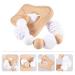 Organic Silicone Baby Teething Toy Bracelet Set - Healifty Beaded Rings & Wooden Shapes x2 - Beige 8x8cm - Buy Online on GoSupps.com