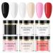 6 Colors Nail Dipping Powder Kit - Dipping Powder for Beginners - Classic All Seasons Tones French Nail Art Starter Manicure Salon DIY at Home - No Needed Nail Lamp Curing