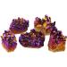 Nupuyai Titanium Coated Bergkristall Druse - Irregular Quartz Geode Crystal Cluster for Reiki & Feng Shui Decoration | Violet Gemstone - Buy Online on GoSupps.com