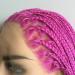 SereneWig 71 cm Handmade Pastel Violet & Red Box Braids Wig - Synthetic Lace Front for Afro-American Styles Perfect Party Look - Buy Online on GoSupps.com