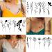 Cerlaza 75 Tiny Black Flower Temporary Tattoos - Realistic Wild Floral Designs for Women - 16 Sheets Small Fake Tattoos for Face, Hands, Legs, and Body - Buy Online on GoSupps.com