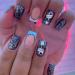 Halloween Press on Nails Medium Square Fake Nails with Spider Web Design Acrylic Nails Nightmare Before Christmas Nails Scary Stick on Nails Holiday French Tip Artificial Nails for Women 24Pcs Style1