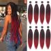 Xtrend 30 Inch EZ Braids 8Packs Ombre Bungundy Pre-Stretched Easy Braiding Hair Extensions Itch Free Hot Water Setting Synthetic Fiber Hair Extensions 1B900# 30 Inch (Pack of 8) 1B900#
