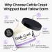 Cattle Creek Whipped Beef Tallow for Skin & Face Deeply Moisturizing Tallow Balm Natural Grass-Fed Skincare Nourishes Dry Sensitive Skin Non-Comedogenic Fast-Absorbing (4oz Lavender Vanilla) Lavender Vanilla 4 Oun  - Buy Online on GoSupps.com