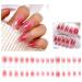 FEIlei 30Pcs Long Press on Nails Coffin French Fake Nails Tip Gradient Acrylic Nails Glossy False Nails for Women Girls - Buy Online on GoSupps.com