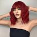 Buy Beron 35.6 cm Wine Red Short Curly Synthetic Wig with Pony & Wig Cap - Perfect for Women & Girls | International Shipping Available - Buy Online on GoSupps.com