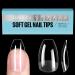 Tomicca Ballerina short nail tips for gel nails gel full cover nail tips pre-shaped half matt tip nails Gelly nail tips for acrylic nails-192 pieces 12 sizes 3rd ballerina short 192