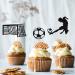 UXYOKM 24Pcs Football Cupcake Toppers Black Glitter Football Players Sport Soccer Cupcake Picks Baby Shower Birthday Sports Theme Party Cake Decorations Supplies - Buy Online on GoSupps.com