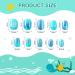 96 Pieces Blue Theme Full Cover Artificial Nail Tips for Girls - Short Fingernail Press-On Nails for Kids - Nail Art Decoration - Buy Online on GoSupps.com