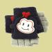 Kids Cute Cartoon Monkey Knitted Mittens - Warm Convertible Thermal Gloves for Children 3-8 Years - Dark Blue - Buy Online on GoSupps.com