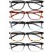 Cojwis 5-Pack Classic Reading Glasses for Men & Women - Comfortable Rectangular Optical Aid Springs Hinge 1.75x Magnification 5 Colors - Buy Online on GoSupps.com