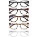 EYEURL Readers for Women - 5 Pack Blue Light Blocking Reading Glasses Ladies +1.50 Fashion Square Frames Magnification with Spring Hinge Black/Clear/Tortoise/Purple Red/White Tortoise 1.5 x