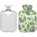 NAANLE RETRO Transparent Hot Water Bottle | 2L Hand/Foot Warmer for Pain Relief & Cold Therapy - Leaves & Flowers Design - Buy Online on GoSupps.com