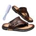 Wygwlg Men Toe Corrector Sandal Men's Plus Size Summer Soft Slip Clip Toe Bunion Corrector Sandal for Dad from Son Casual Foot Correction Beach Flip Flops 7.5 Brown