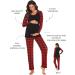 Ekouaer Women's Nursing Pyjamas Set - Long Sleeve Modal Maternity, XXL Chequered Red - Buy Online on GoSupps.com