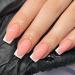 QINGGE Pink French Tip Press on Nails Medium Length Fake Nails Acrylic Squoval Nails Glue on False Nails Glossy Square Stick on Nails for Women 24Pcs A1 Pink French