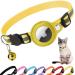 Croc-Cat Airtag Cat neck band accessories compatible with Apple Airtag collar with safety buckle anti-strangulation for kittens and small dogs GPS Airtag not included! ... yellow