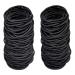 Elastic hair bands black 2 mm elastic hair tie ponytail holder without metal gentle rubber bands for women girls men children 100 pieces