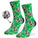 Super Socks Personalised Dog Socks | Your Dog Socks | Add Your Dogs Face On Socks | Upload A Photo Of Your Dog | Create Your Own Photo Socks | Personalised Dog Gifts | Dog Lover Gifts 9-11 Green - Buy Online on GoSupps.com