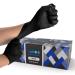 Hand-E Touch Disposable Black Nitrile Gloves - Heavy Duty 5 Mil Thick Medical Exam Gloves - Powder and Latex Free, Food Safe 200 Medium
