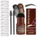 Eyebrow Stamp Stencil Kit, Brow Stamp Shaping Kit Eyebrow Definer, 10 Reusable Eyebrow Stencils for Women Makeup Tools (Grey)