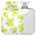 NAANLE heat bottle with watercolor grapes with reference transparent hot water bottle 1 l for bed hand feet warmer pain relief heat and cold therapy