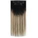 Buy Moresoo Clip-In Extensions - Real Hair Cheap Black to Brown Medium Blonde - 25cm 80g - 7PCs | Fast International Shipping - Buy Online on GoSupps.com