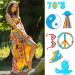 Groovy 70s Temporary Tattoos - Flower Glitter Fake Tattoo Stickers for Retro Hippie Decor - 20 Sheets - Buy Online on GoSupps.com