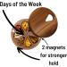 Wooden Daily & Weekly Pill Organizer Travel Case for Vitamins & Medications | Improved Design with Days & Solid Dark Wood Lid - Buy Online on GoSupps.com