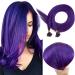 Runatur real hair extensions bonding purple pre bonded u tip keratin extensions real hair purple fusion keratine hair extension real hair purple 35cm 14 inch 20g 25 strand 35cm utiple